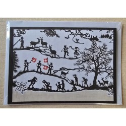 Karte neutral Alpenfeeling schwarz/weiss/natur/rot