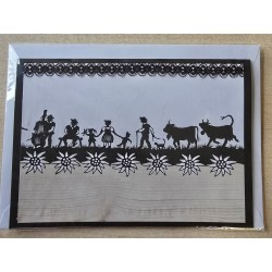 Karte neutral Alpenfeeling schwarz/weiss/natur