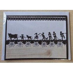 Karte neutral Alpenfeeling schwarz/weiss/natur