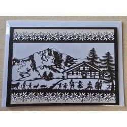 Karte neutral Alpenfeeling schwarz/weiss/natur