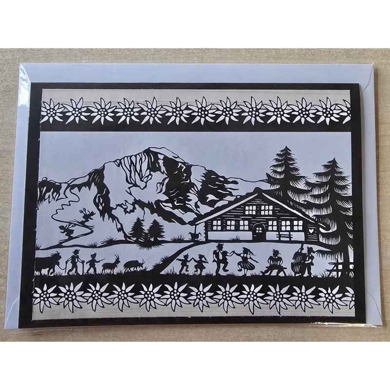 Karte neutral Alpenfeeling schwarz/weiss/natur