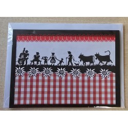 Karte neutral Alpenfeeling schwarz/weiss/rot kariert