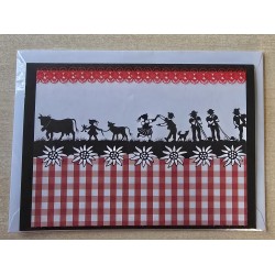 Karte neutral Alpenfeeling schwarz/weiss/rot kariert