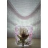 Glas Teelicht Trockenblumen/rosa