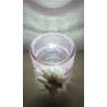 Glas Teelicht Trockenblumen/rosa