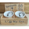 Katzen Futternapf " Katerfrühstück " grau