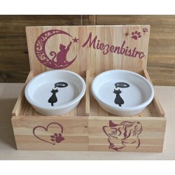 Katzen Futternapf " Miezenbistro " weinrot