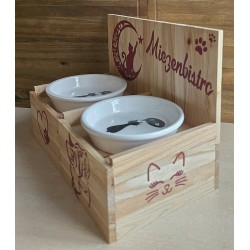 Katzen Futternapf " Miezenbistro " weinrot