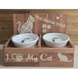 Katzen Futternapf " Voll machen bitte " puder