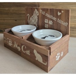 Katzen Futternapf " Voll machen bitte " puder