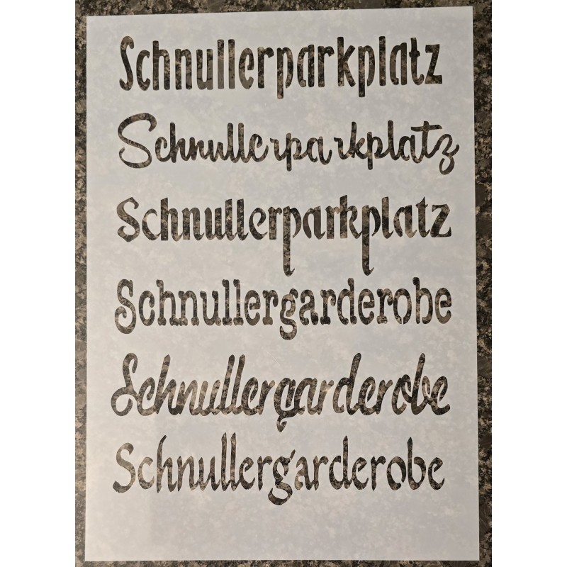 Schablone " Schnullerparkplatz "