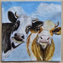 Serviette " Zwei Kühe/blauer Himmel "