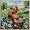 Serviette " Huhn/Hahn auf Bauernhof