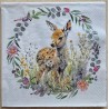 Serviette " Rehkitz/Blumenkranz "