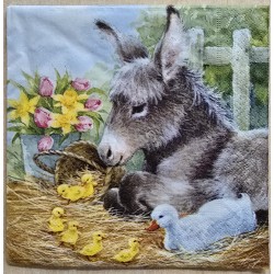 Serviette " Esel/Küken/Ente "