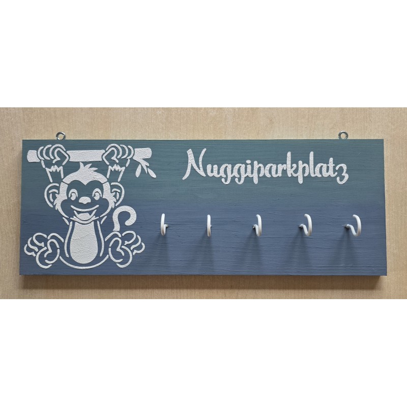 Nuggiparkplatz Äffchen/blau-seegrün