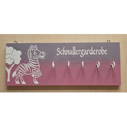 Schnullergarderobe Zebra/rosa-lila
