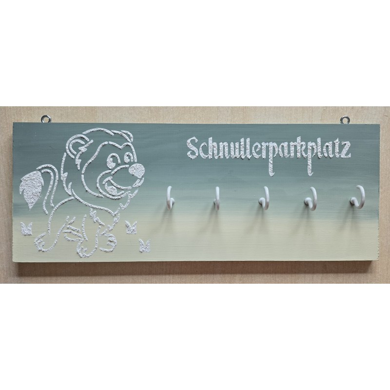 Schnullerparkplatz Löwe salbei/hellgelb