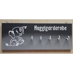 Nuggigarderobe Elefant schwarz/grau