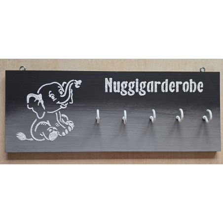 Nuggigarderobe Elefant schwarz/grau