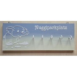 Nuggiparkplatz Elefant hellblau/hellgelb