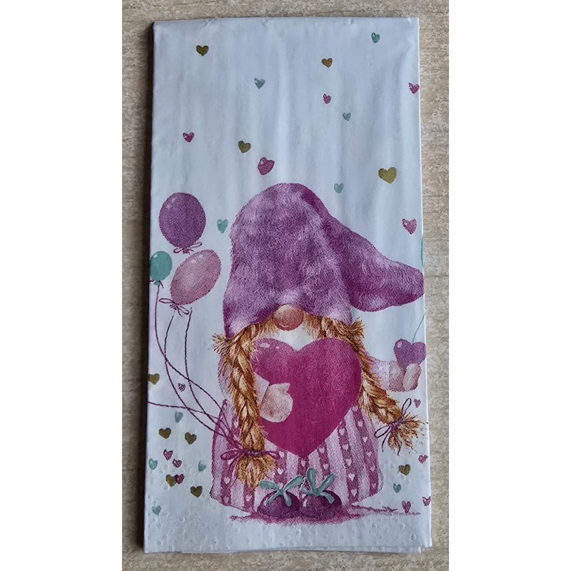 Taschentuch Wichtel Frau mit Herz