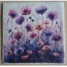 Serviette Mohnblumen rosa/lila