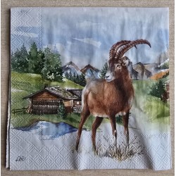 Serviette Murmeltier/Steinbock