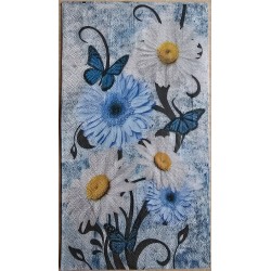 Serviette Margriten/Gerbera blau