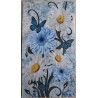 Serviette Margriten/Gerbera blau