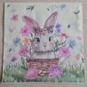 Serviette Kaninchen im Korb/Blumen