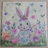 Serviette Kaninchen im Korb/Blumen