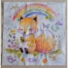 Serviette Fuchs/Regenbogen