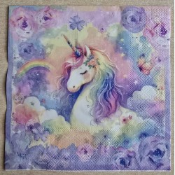 Serviette Einhorn/Regenbogen