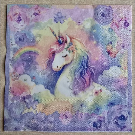 Serviette Einhorn/Regenbogen
