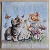 Serviette Zwei Junge Katzen/Blumen