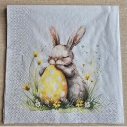 Serviette Kaninchen mit Osterei
