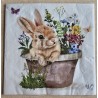 Serviette Kaninchen im Blumentopf