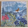 Servietten Blumen/Berge blau