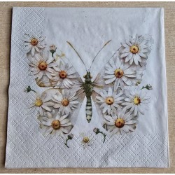 Serviette Schmetterling grün/taupe