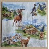 Serviette Gams/Falke/Murmeltier
