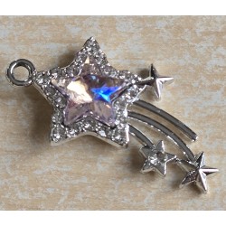 Metall Anhänger Stern silber-regenbogen