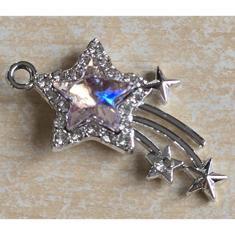 Metall Anhänger Stern silber-regenbogen