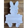 Beton Hase flach mit Blumen