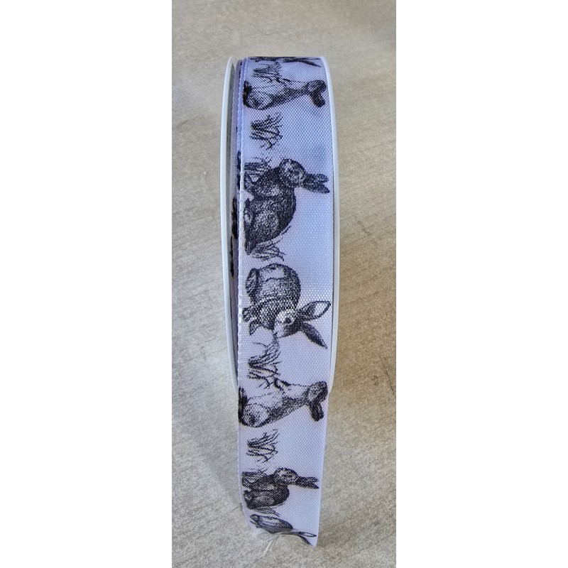 Dekoband Kaninchen weiss/schwarz