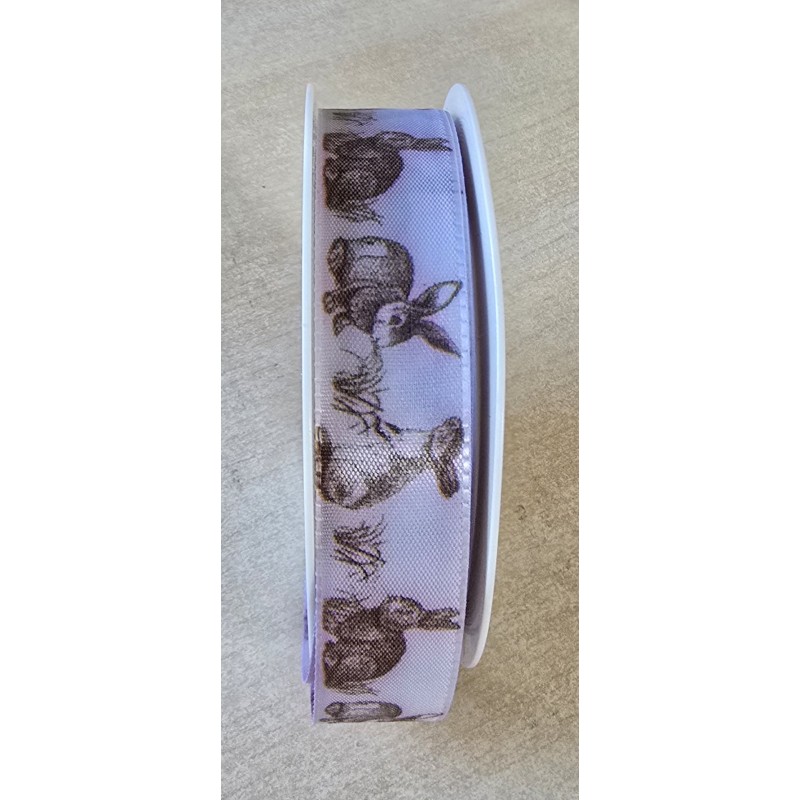 Dekoband Kaninchen weiss/braun