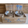 Hundenapf  " Hundebistro " natur/hellblau