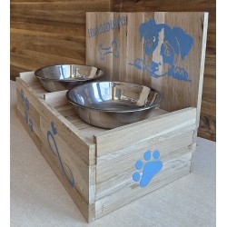 Hundenapf  " Hundebistro " natur/hellblau