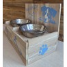 Hundenapf  " Hundebistro " natur/hellblau
