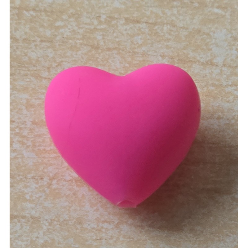 Silikon Herz Perle pink